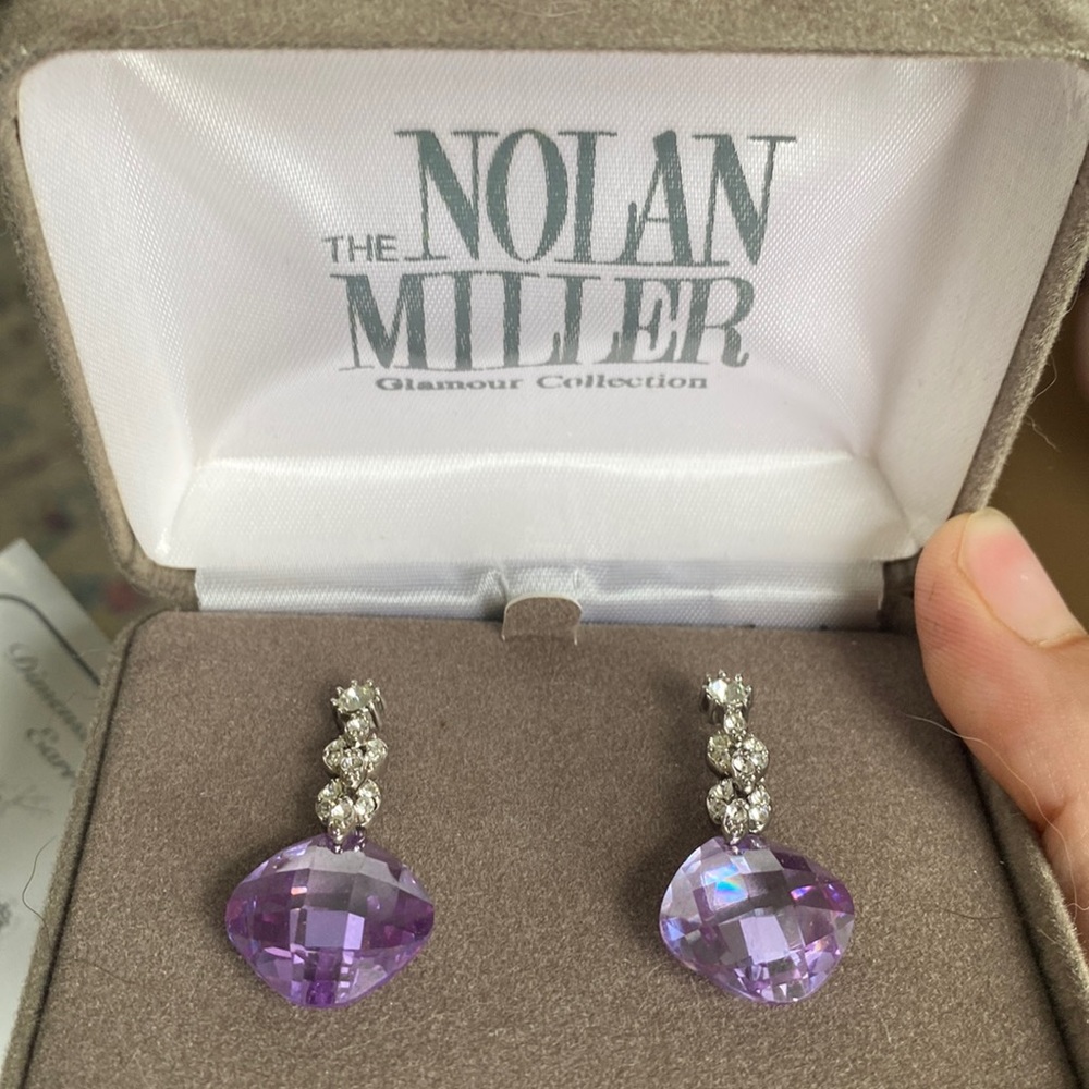 Nolan Miller Purple dangle earrings